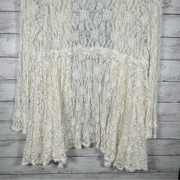 Surrealist USA Ivory Pucker Lace Bohemian Romantic Cottagecore Chic Jacket M/L - Picture 10 of 10